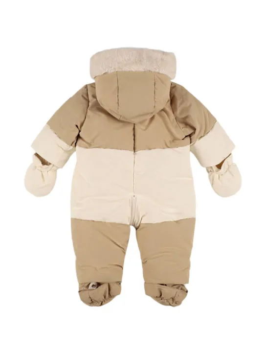 Bonpoint   Nylon down romper w/hood 