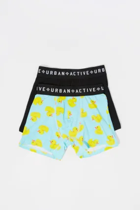 Boys Rubber Ducky Print Boxer Set (2 Pack)