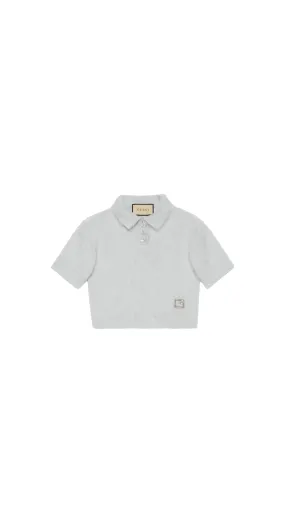 Brushed Knitted Polo Top - Gray