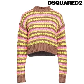 D SQUARED2  |Stripes Casual Style Wool Long Sleeves V-neck & Crew neck