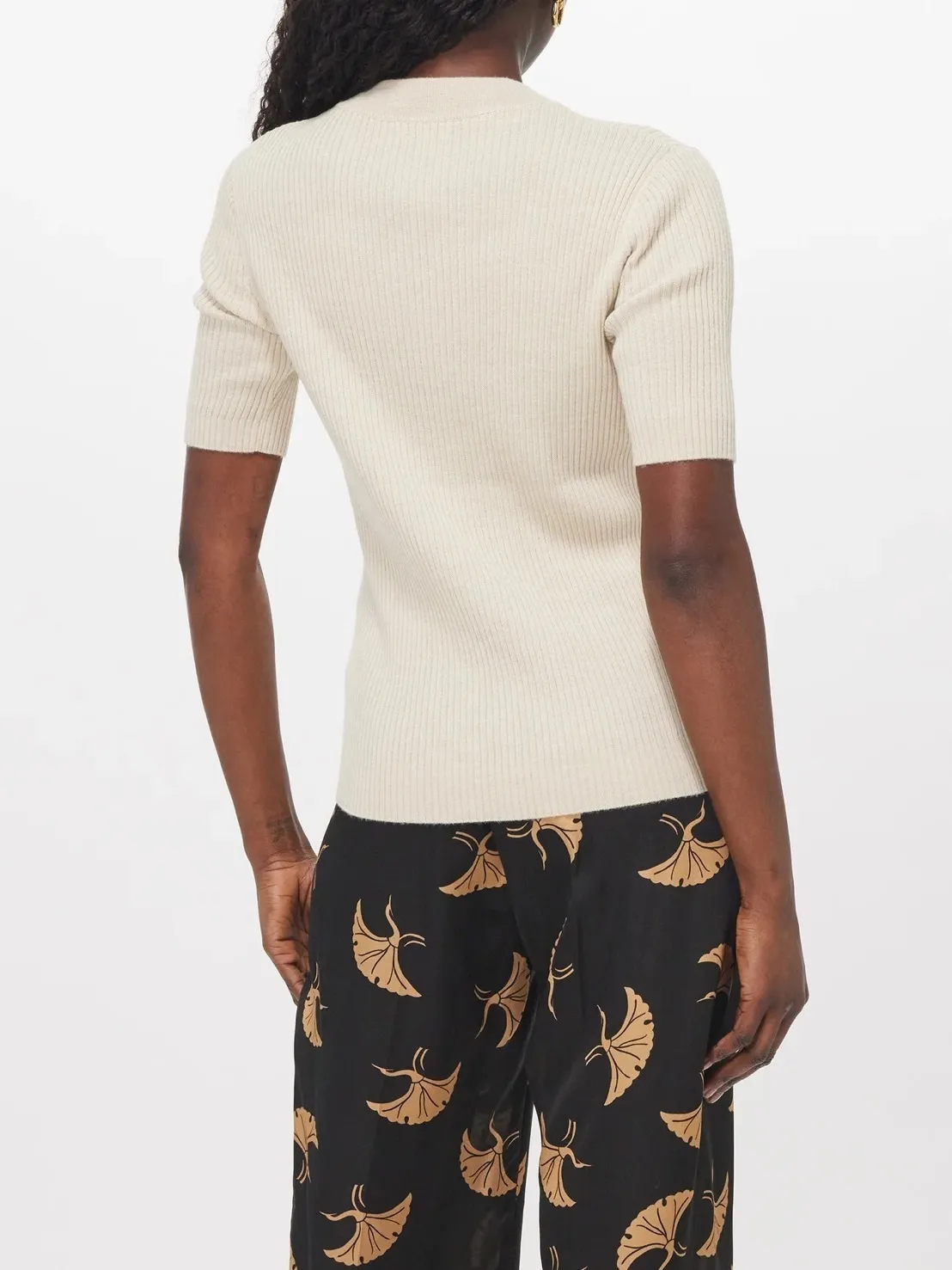 Dries Van Noten  |Casual Style Wool Rib V-Neck Plain Short Sleeves