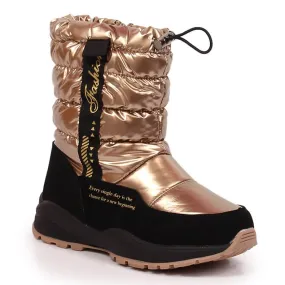 Evento Snow boots insulated with lambswool gold Miss golden