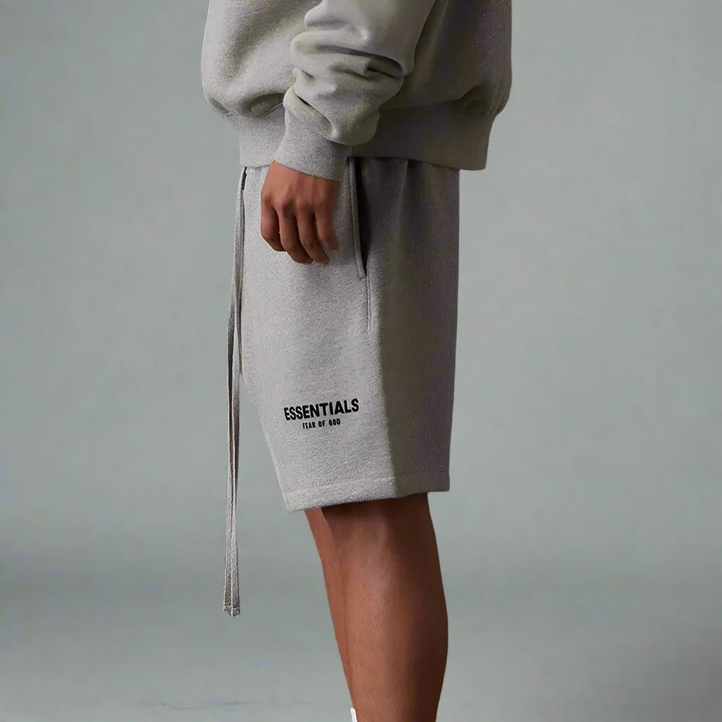 FEAR OF GOD Essentials Felt Logo Sweat Shorts Dark Oatmeal