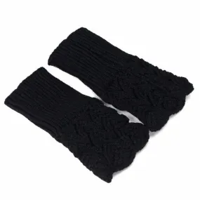 Fingerless Gloves Women Hollow Out Brief Warm Knitted Gloves Women Luvas Feminina Luvas De Inverno#A11 SM6