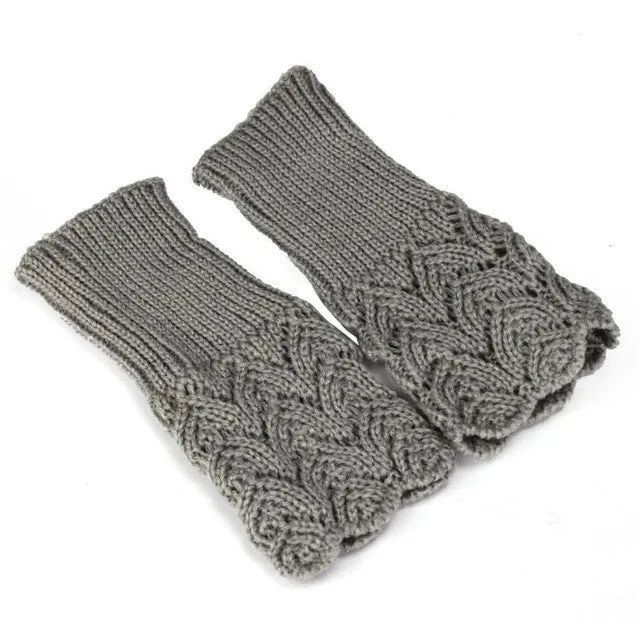 Fingerless Gloves Women Hollow Out Brief Warm Knitted Gloves Women Luvas Feminina Luvas De Inverno#A11 SM6