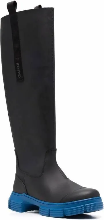 GANNI Country recycled-rubber boots Black