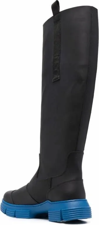 GANNI Country recycled-rubber boots Black