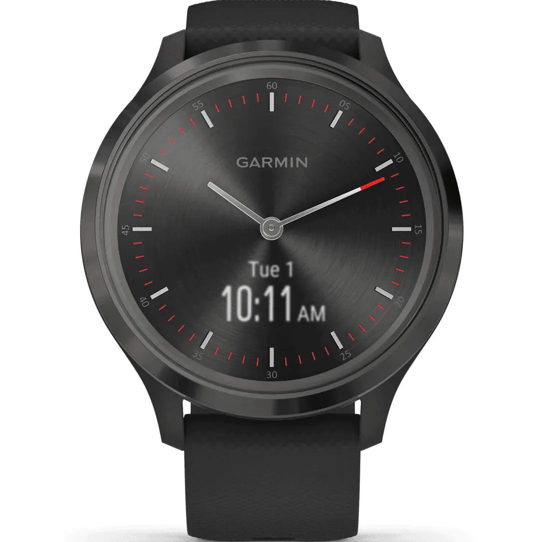 Garmin Vivomove 3 Hybrid Smart Watch 44mm Black Silicone Band