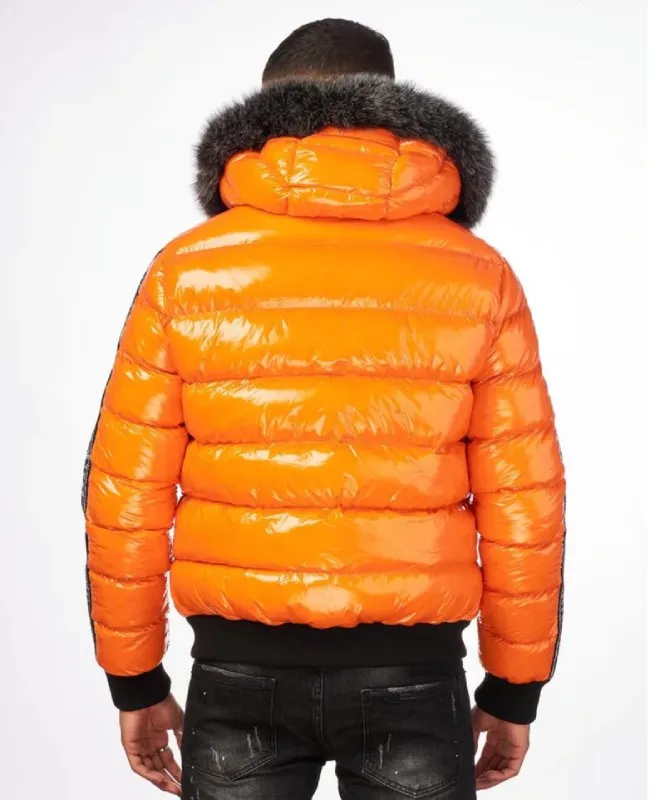 George V Paris Orange Bomber Jacket - The Puffer Jackets