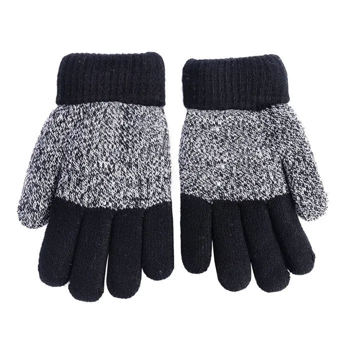 Kids Gloves Girls Boys Mittens Thick Warm Cashmere Student Five Fingers Gloves SM6