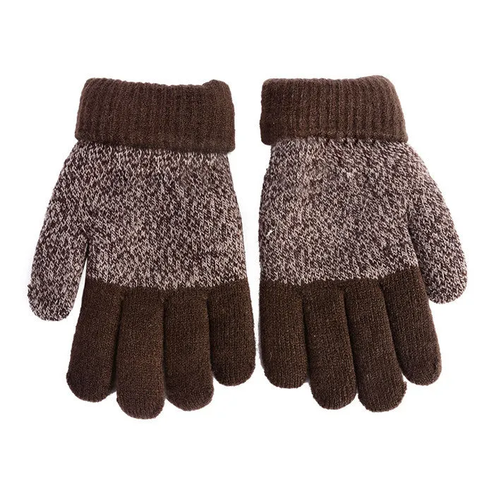 Kids Gloves Girls Boys Mittens Thick Warm Cashmere Student Five Fingers Gloves SM6