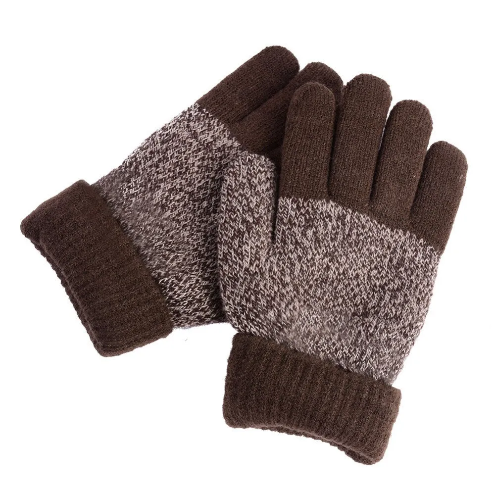 Kids Gloves Girls Boys Mittens Thick Warm Cashmere Student Five Fingers Gloves SM6