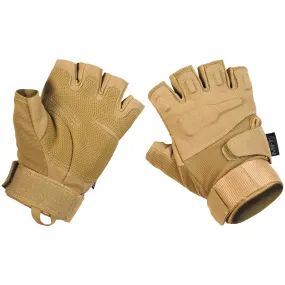 MFH Protect Tactical Fingerless Gloves Coyote Tan