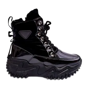 MSMG Insulated boots on a massive platform, Black Lanleh