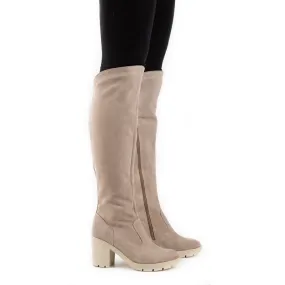 Olivier Margaret beige suede insulated boots on the post