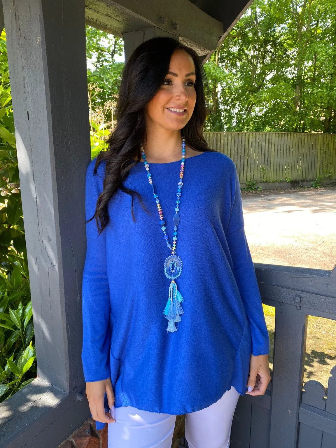 Royal Blue Fine Knitted Top Fifi