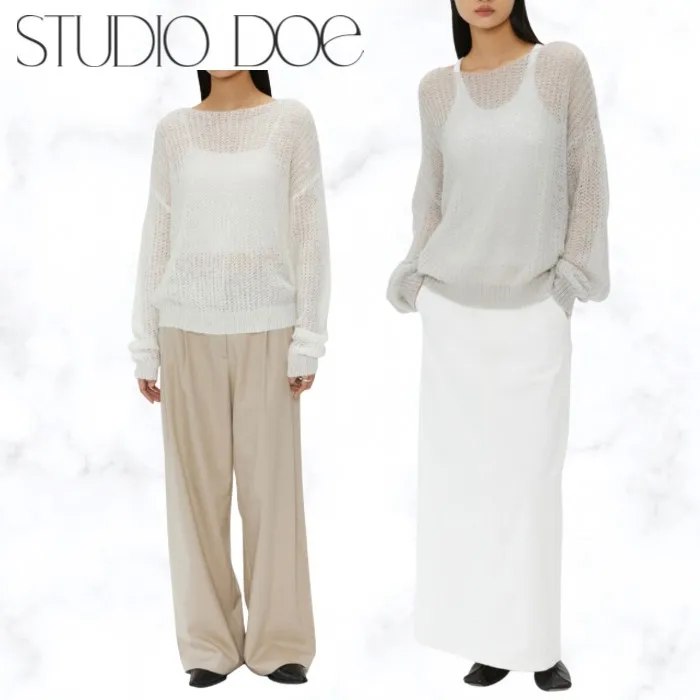 STUDIO DOE  |Casual Style Wool Blended Fabrics Street Style Plain Logo